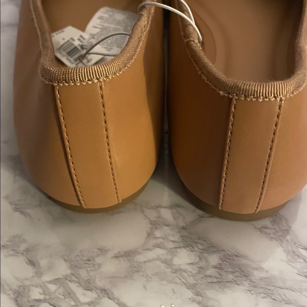 Old Navy NWT Camel/Tan Bow Ballet faux leather Flats - Picture 5 of 7